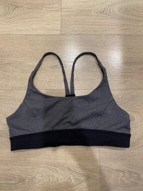 lululemon athletica Gray Sports Bra with Black Band - Strappy Back